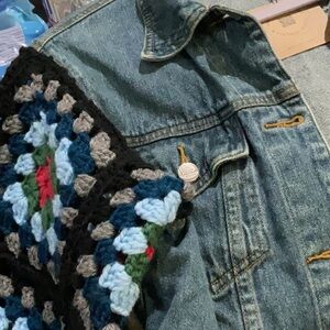 Upcycled Crochet Denim Jacket